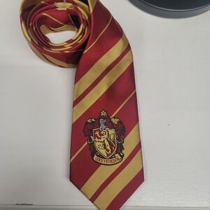 Harry Potter Gryffindor Crest Necktie Red Gold Stripes Polyester